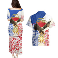 Philippines Independence Day Couples Matching Puletasi and Hawaiian Shirt Pilipinas Eagle 126th Anniversary LT14 - Polynesian Pride