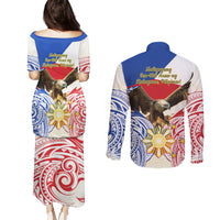 Philippines Independence Day Couples Matching Puletasi and Long Sleeve Button Shirt Pilipinas Eagle 126th Anniversary LT14 - Polynesian Pride