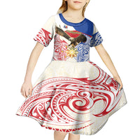 Philippines Independence Day Kid Short Sleeve Dress Pilipinas Eagle 126th Anniversary LT14 - Polynesian Pride