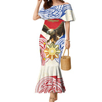 Philippines Independence Day Mermaid Dress Pilipinas Eagle 126th Anniversary LT14 Women Blue - Polynesian Pride