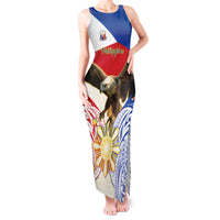 Philippines Independence Day Tank Maxi Dress Pilipinas Eagle 126th Anniversary LT14 Women Blue - Polynesian Pride