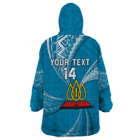 Personalised Tonga Lavengamalie College Wearable Blanket Hoodie Tongan Ngatu Pattern LT14 - Polynesian Pride