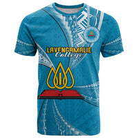 Custom Tonga Lavengamalie College T Shirt Class Of Year Tongan Ngatu Pattern LT14 Blue - Polynesian Pride
