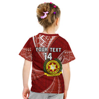 Personalised Tonga Vavau High School Kid T Shirt Tongan Ngatu Pattern LT14 - Polynesian Pride