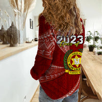Personalised Tonga Vavau High School Women Casual Shirt Class Of Year Tongan Ngatu Pattern LT14 - Polynesian Pride