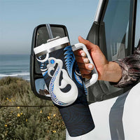 New Zealand Tumbler With Handle Aotearoa Silver Fern With Manaia Maori Unique Blue