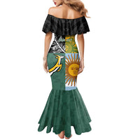 Personalised Rugby 2025 Championship Family Matching Mermaid Dress and Hawaiian Shirt Combination of Southern Hemisphere Countries - Polynesian Pride
