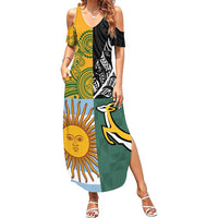 Personalised Rugby 2025 Championship Family Matching Summer Maxi Dress and Hawaiian Shirt Combination of Southern Hemisphere Countries - Polynesian Pride