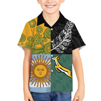 Personalised Rugby 2025 Championship Kid Hawaiian Shirt Combination of Southern Hemisphere Countries - Polynesian Pride