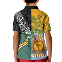 Personalised Rugby 2025 Championship Kid Polo Shirt Combination of Southern Hemisphere Countries - Polynesian Pride