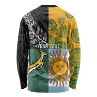 Personalised Rugby 2025 Championship Long Sleeve Shirt Combination of Southern Hemisphere Countries - Polynesian Pride