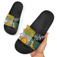 Rugby 2025 Championship Slide Sandals Combination of Southern Hemisphere Countries - Polynesian Pride