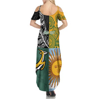 Personalised Rugby 2025 Championship Summer Maxi Dress Combination of Southern Hemisphere Countries - Polynesian Pride