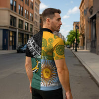 Personalised Rugby 2025 Championship Zipper Polo Shirt Combination of Southern Hemisphere Countries LT14 - Polynesian Pride