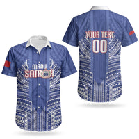 Custom Manu Samoa Rugby 2026 Couples Matching Short Sleeve Bodycon Dress and Hawaiian Shirt Samoan Pattern