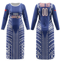 Custom Manu Samoa Rugby 2026 Family Matching Long Sleeve Bodycon Dress and Hawaiian Shirt Samoan Pattern