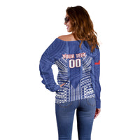 Custom Manu Samoa Rugby 2026 Off Shoulder Sweater Samoan Pattern