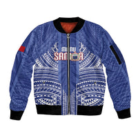 Custom Manu Samoa Rugby 2026 Sleeve Zip Bomber Jacket Samoan Pattern