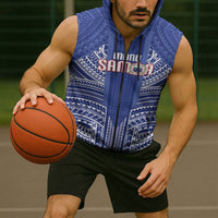 Custom Manu Samoa Rugby 2026 Sleeveless Zip Hoodie Samoan Pattern