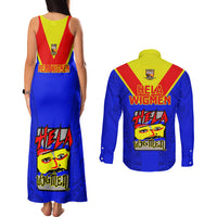 Papua New Guinea Rugby Couples Matching Tank Maxi Dress and Long Sleeve Button Shirts Hela Wigmen PNG Polynesian Pattern LT14 - Polynesian Pride
