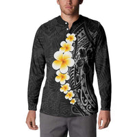 Black Tropical Plumeria With Galaxy Polynesian Art Button Sweatshirt LT14 - Polynesian Pride