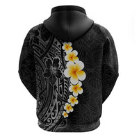 Black Tropical Plumeria With Galaxy Polynesian Art Hoodie LT14 - Polynesian Pride