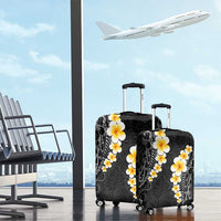 Black Tropical Plumeria With Galaxy Polynesian Art Luggage Cover LT14 - Polynesian Pride