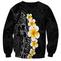 Black Tropical Plumeria With Galaxy Polynesian Art Sweatshirt LT14 - Polynesian Pride