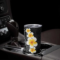 Black Tropical Plumeria With Galaxy Polynesian Art Tumbler Cup LT14 - Polynesian Pride