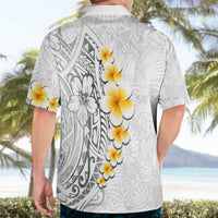 White Tropical Plumeria With Galaxy Polynesian Art Hawaiian Shirt LT14 - Polynesian Pride
