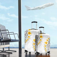 White Tropical Plumeria With Galaxy Polynesian Art Luggage Cover LT14 - Polynesian Pride