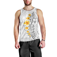 White Tropical Plumeria With Galaxy Polynesian Art Men Tank Top LT14 - Polynesian Pride