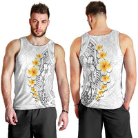 White Tropical Plumeria With Galaxy Polynesian Art Men Tank Top LT14 - Polynesian Pride
