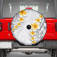 White Tropical Plumeria With Galaxy Polynesian Art Spare Tire Cover LT14 - Polynesian Pride