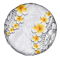 White Tropical Plumeria With Galaxy Polynesian Art Spare Tire Cover LT14 - Polynesian Pride