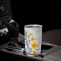 White Tropical Plumeria With Galaxy Polynesian Art Tumbler Cup LT14 - Polynesian Pride