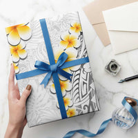 White Polynesia Wrapping Paper Plumeria Tropical Leaves With Galaxy Polynesian Art LT14 - Polynesian Pride
