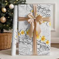 White Polynesia Wrapping Paper Plumeria Tropical Leaves With Galaxy Polynesian Art LT14 - Polynesian Pride