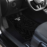 New Zealand Silver Fern Rugby Custom Car Mats Maori Koru Go Black Fern - Polynesian Pride