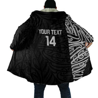 New Zealand Silver Fern Rugby Custom Cloak Maori Koru Go Black Fern - Polynesian Pride