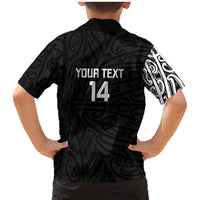 New Zealand Silver Fern Rugby Custom Family Matching Mermaid Dress and Hawaiian Shirt Maori Koru Go Black Fern - Polynesian Pride