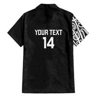 New Zealand Silver Fern Rugby Custom Family Matching Tank Maxi Dress and Hawaiian Shirt Maori Koru Go Black Fern - Polynesian Pride