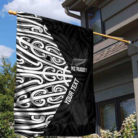 New Zealand Silver Fern Rugby Custom Garden Flag Maori Koru Go Black Fern - Polynesian Pride