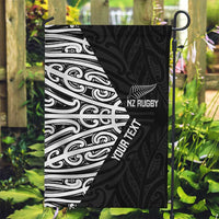 New Zealand Silver Fern Rugby Custom Garden Flag Maori Koru Go Black Fern - Polynesian Pride
