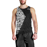 New Zealand Silver Fern Rugby Custom Men Tank Top Maori Koru Go Black Fern - Polynesian Pride