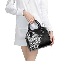 New Zealand Silver Fern Rugby Custom Shoulder Handbag Maori Koru Go Black Fern - Polynesian Pride