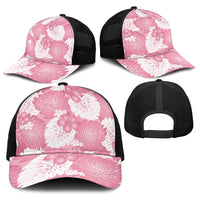 Pink Aloha Hawaii Baseball Net Cap Monstera Hibiscus Plumeria Seamless Vibes LT14 - Polynesian Pride