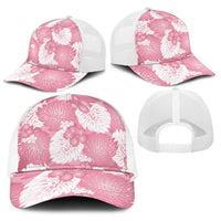 Pink Aloha Hawaii Baseball Net Cap Monstera Hibiscus Plumeria Seamless Vibes LT14 - Polynesian Pride