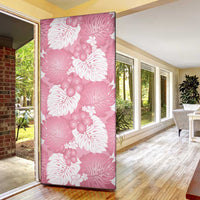 Pink Aloha Hawaii Door Cover Monstera Hibiscus Plumeria Seamless Vibes - Polynesian Pride