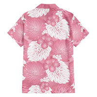 Pink Aloha Hawaii Family Matching Short Sleeve Bodycon Dress and Hawaiian Shirt Monstera Hibiscus Plumeria Seamless Vibes - Polynesian Pride